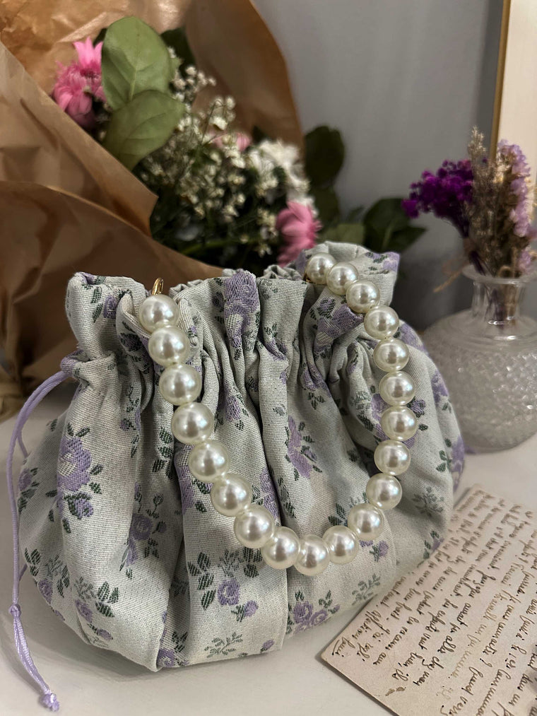 Flore - BonBon in tela di cotone con stampa di piccoli fiorellini lilla