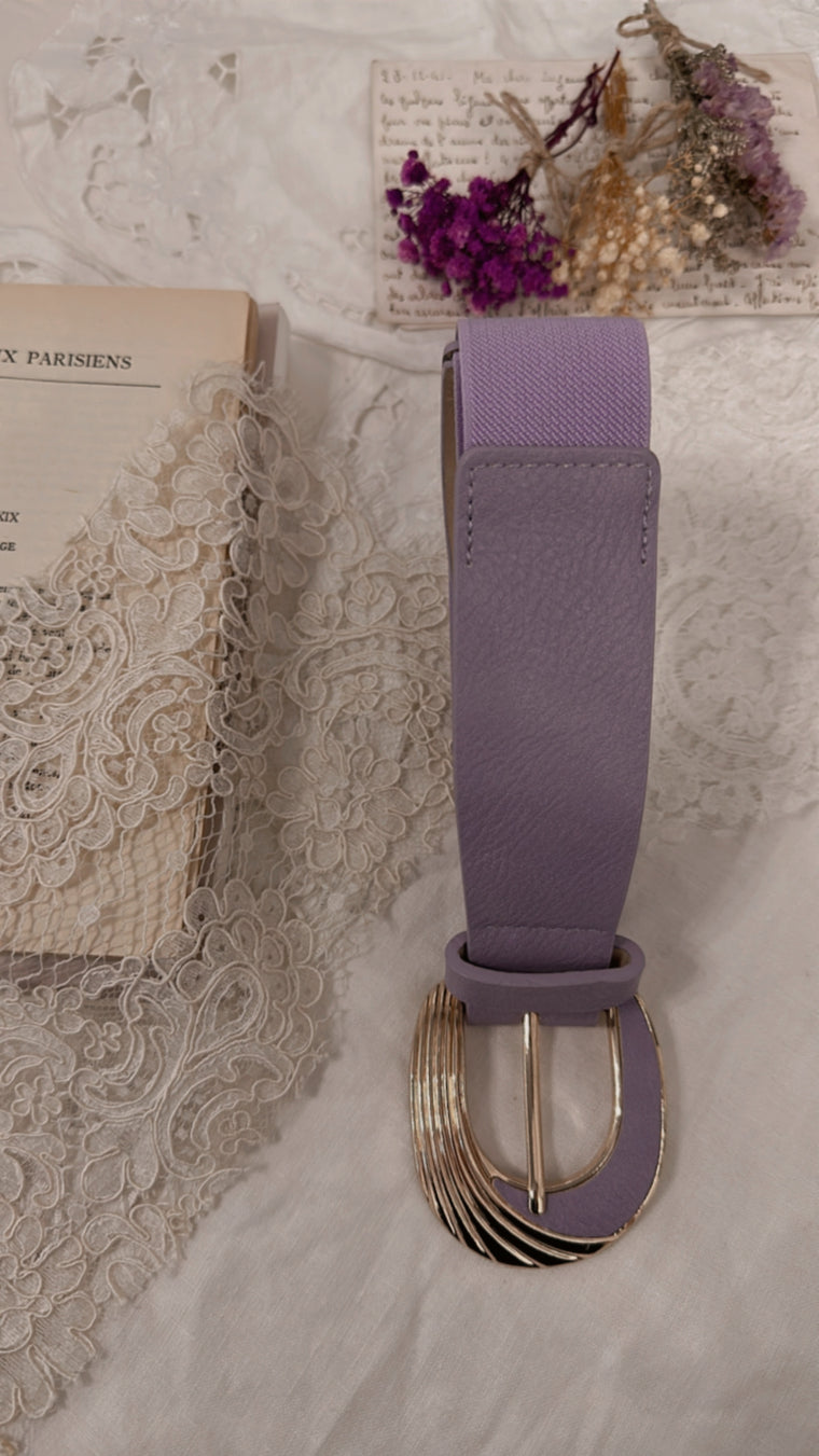 Cintura elastica con fibbia bimateriale (lilla)